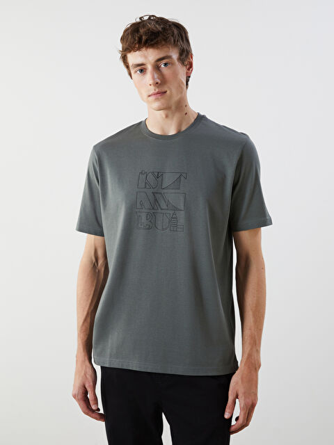 LCWAIKIKI Classic Bisiklet Yaka İstanbul Baskılı Penye Erkek Tişört - S5FA47Z8-SQS