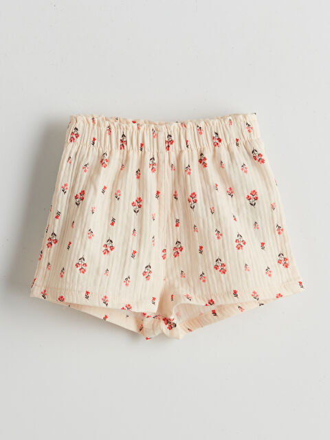 LC WAIKIKI Çiçekli Kız Bebek Şort - S5FB20Z1-LRB