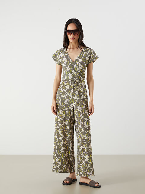 LCWAIKIKI Classic Double Breasted Floral Women's Jumpsuit - S5FB24Z8-LRR