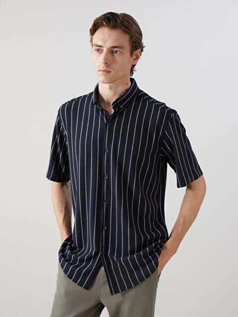 LCW Vision Regular Fit Kısa Kollu Çizgili Erkek Gömlek - S5FB70Z8-RFH