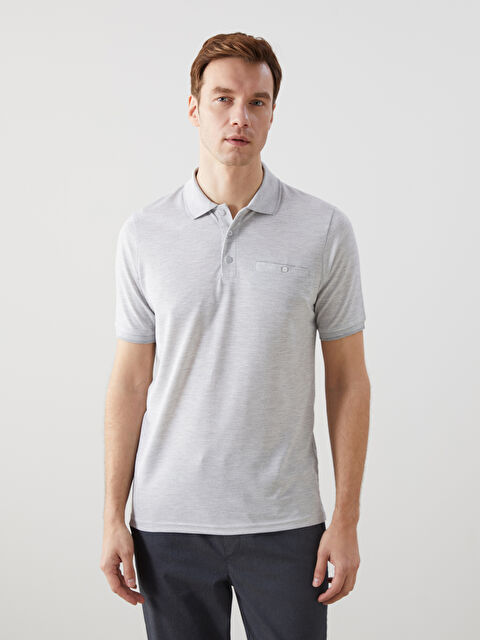 LCWAIKIKI Classic Polo Yaka Merserize Görünümlü Erkek Tişört - S5FB79Z8-JMD