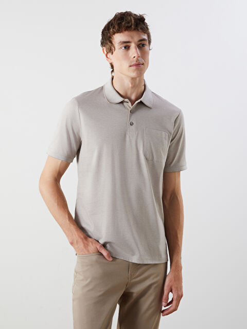 LCWAIKIKI Classic Polo Yaka Çizgili Merserize Görünümlü Erkek Tişört - S5FB80Z8-ELZ