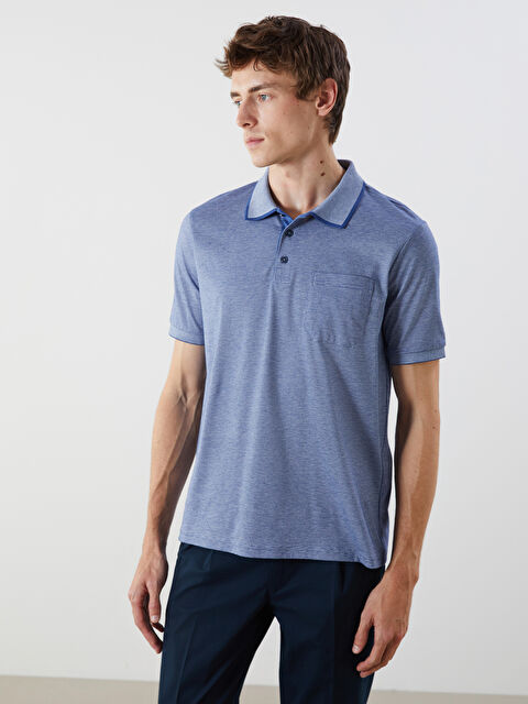 LCWAIKIKI Classic Polo Yaka Çizgili Merserize Görünümlü Erkek Tişört - S5FB80Z8-LGS