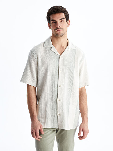 LCW Vision Regular Fit Kısa Kollu Çizgili Erkek Gömlek - S5FB81Z8-R9J