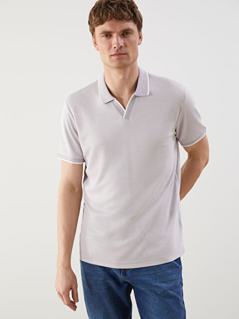 LCWAIKIKI Classic Polo Yaka Merserize Görünümlü Erkek Tişört - S5FB93Z8-MKW