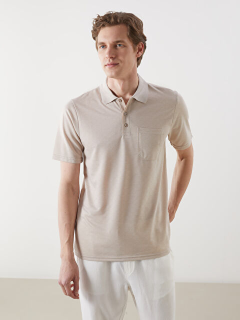 LCWAIKIKI Classic Polo Yaka Merserize Görünümlü Erkek Tişört - S5FB96Z8-MHJ