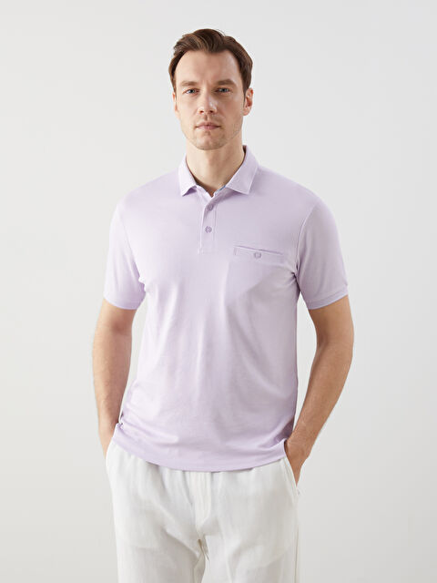 LCWAIKIKI Classic Polo Yaka Merserize Görünümlü Erkek Tişört - S5FB99Z8-MKW