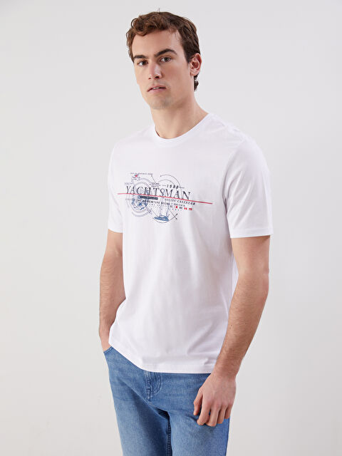 LCWAIKIKI Classic Crew Neck Short Sleeve Printed Combed Cotton Men's T-shirt - S5FC15Z8-Q6K