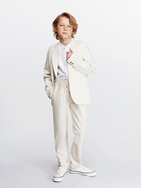 LCW Kids Keten Karışımlı Erkek Çocuk Blazer Ceket - S5FC27Z4-FDJ