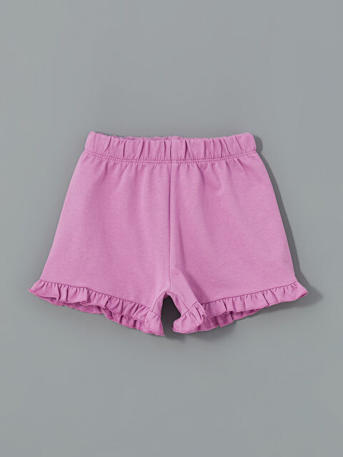 LCW Kids Beli Lastikli Fırfırlı Kız Çocuk Şort