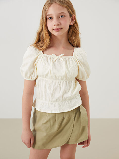 LCW Kids Kare Yaka Kız Çocuk Tişört - S5FD49Z4-FRC