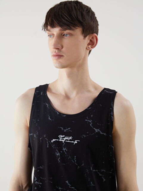 XSIDE Bisiklet Yaka Baskılı Erkek Kolsuz Tişört - S5FD95Z8-CVL