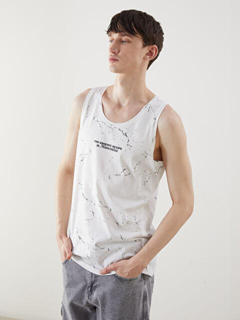 XSIDE Bisiklet Yaka Baskılı Erkek Kolsuz Tişört - S5FD96Z8-R9J