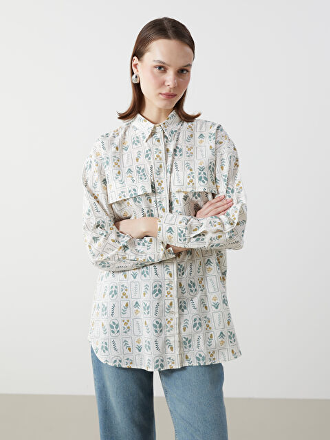 LCW Modest Çiçekli Kadın Gömlek Tunik - S5FE32Z8-LRF