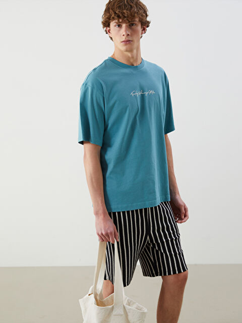 XSIDE Bisiklet Yaka Baskılı Penye Erkek Tişört - S5FE47Z8-YFS