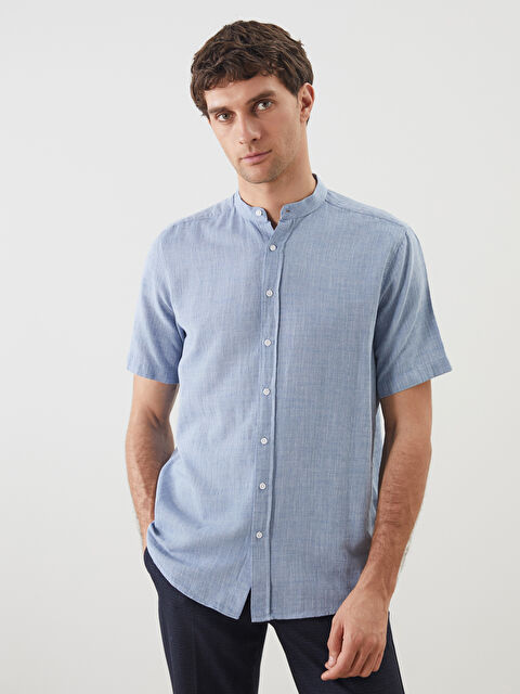SOUTHBLUE Regular Fit Kısa Kollu Keten Görünümlü Erkek Gömlek - S5FE50Z8-H8S