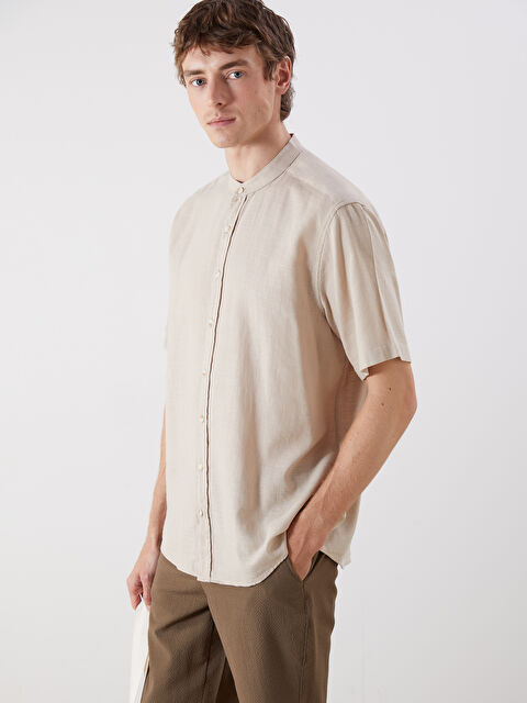 SOUTHBLUE Regular Fit Kısa Kollu Keten Görünümlü Erkek Gömlek - S5FE50Z8-SYN