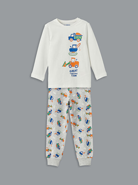 LCW Kids Bisiklet Yaka Baskılı Erkek Çocuk Pijama Takım - S5FE85Z1-EEW
