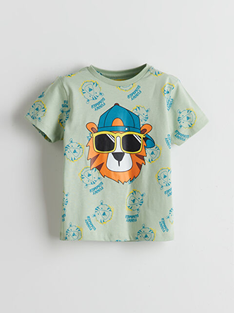 LCW Kids Bisiklet Yaka Baskılı Erkek Çocuk Pijama Üst - S5FF00Z1-LRK