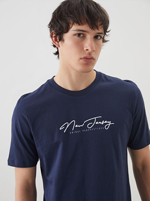 XSIDE Bisiklet Yaka Baskılı Penye Erkek Tişört - S5FF24Z8-Z46