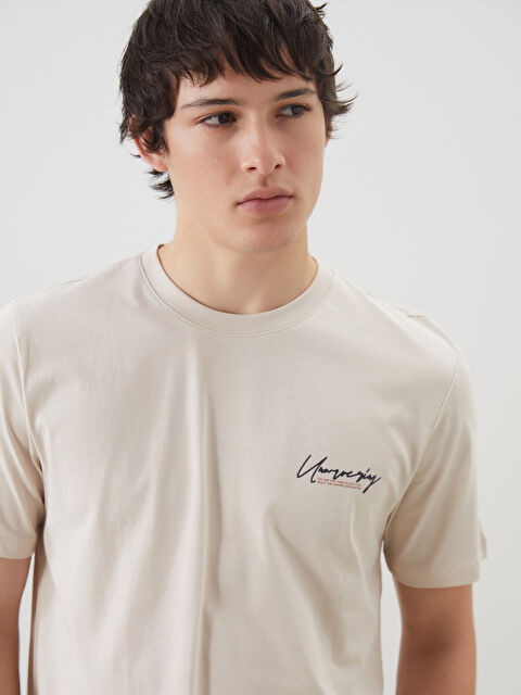 XSIDE Bisiklet Yaka Baskılı Penye Erkek Tişört - S5FF26Z8-YJ2