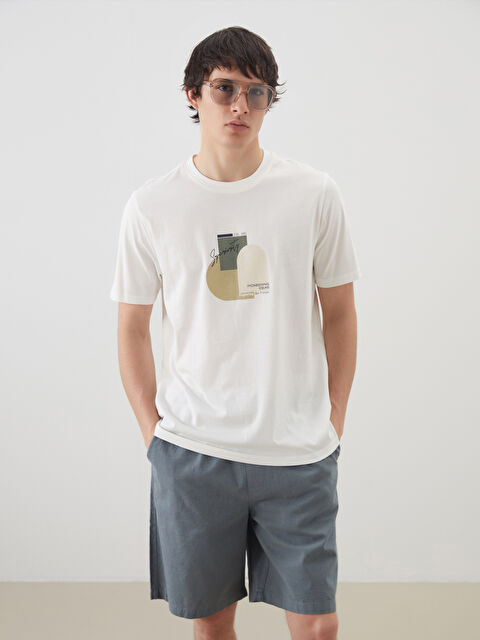 XSIDE Bisiklet Yaka Baskılı Penye Erkek Tişört - S5FF27Z8-EEW