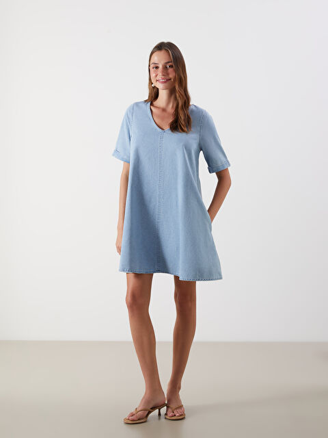 LCW Vision V Yaka Jean Elbise - S5FF39Z8-311