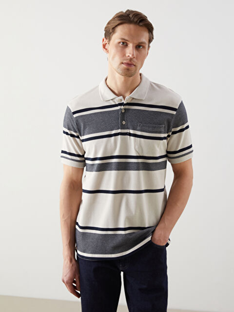 LCWAIKIKI Classic Polo Yaka Çizgili Erkek Tişört - S5FF56Z8-LE8