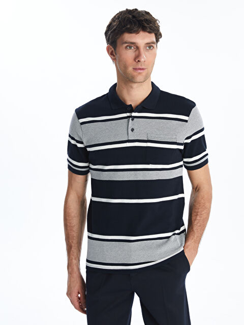 LCWAIKIKI Classic Polo Yaka Çizgili Erkek Tişört - S5FF56Z8-LGS