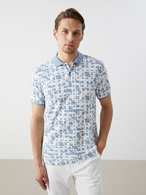 LCW Vision Polo Yaka Kısa Kollu Desenli Pike Erkek Tişört - S5FF66Z8-J0M