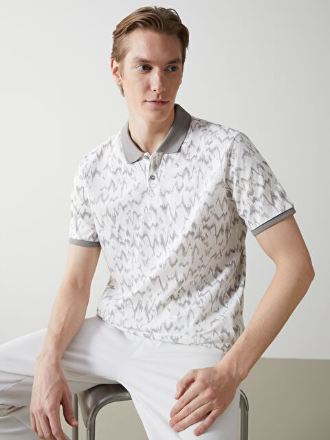 LCW Vision Polo Yaka Kısa Kollu Desenli Pike Erkek Tişört - S5FF67Z8-J2B