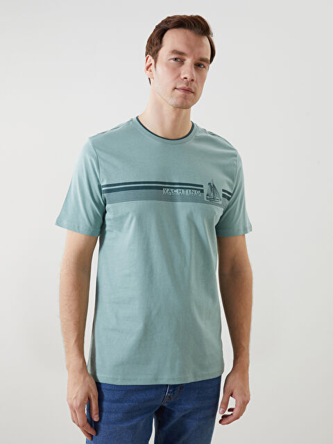 LCWAIKIKI Classic Bisiklet Yaka Kısa Kollu Baskılı Penye Erkek Tişört - S5FF73Z8-TW2