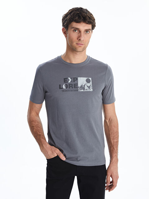 LCWAIKIKI Classic Футболка мужская джерси с принтом с круглым вырезом - S5FF76Z8-R2H