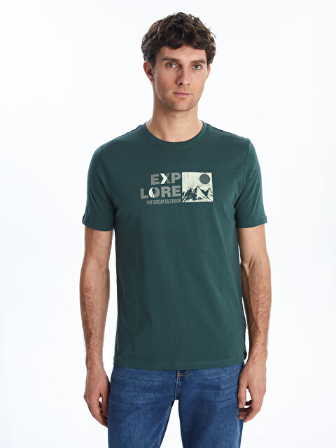 LCWAIKIKI Classic Crew Neck Printed Jersey Men's T-Shirt - S5FF76Z8-SXM