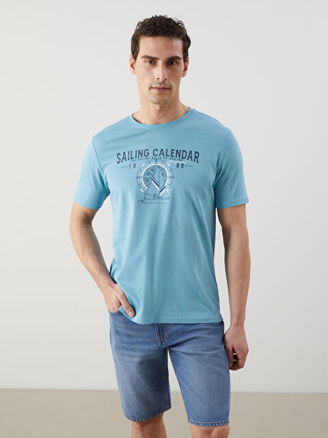 LCWAIKIKI Classic Crew Neck Printed Jersey Men's T-Shirt - S5FF77Z8-P5P