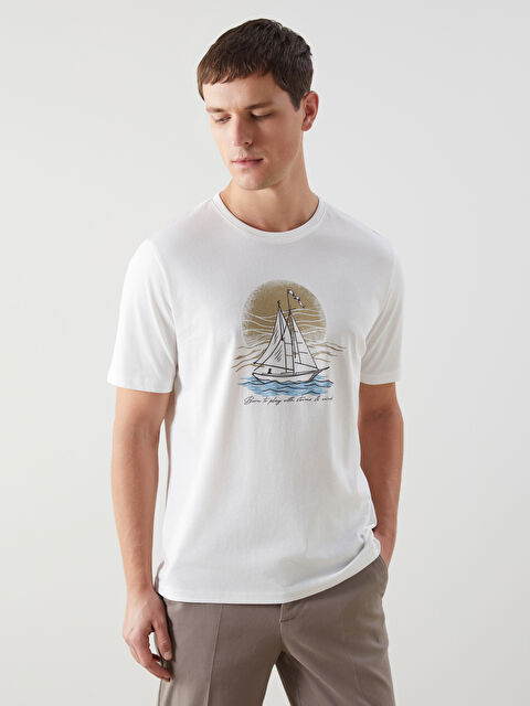 LCWAIKIKI Classic Crew Neck Printed Men's T-Shirt - S5FF82Z8-R9J