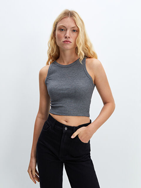 LCW ECO Bisiklet Yaka Kadın Crop - S5FG24Z8-JMD