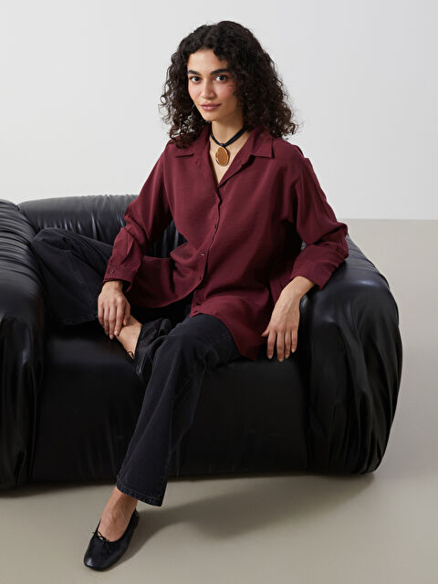 LCW Modest Oversize Kadın Gömlek Tunik - S5FG72Z8-HRW