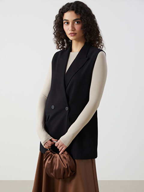 LCW Modest Ceket Yaka Kadın Klasik Yelek - S5FG73Z8-CVL