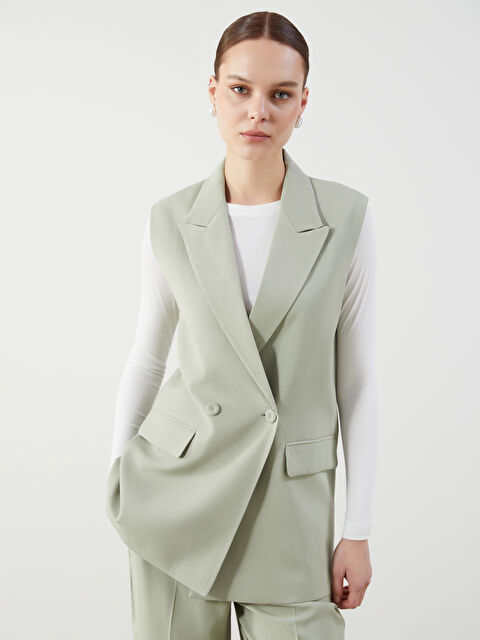 LCW Modest Ceket Yaka Kadın Klasik Yelek - S5FG73Z8-GGY