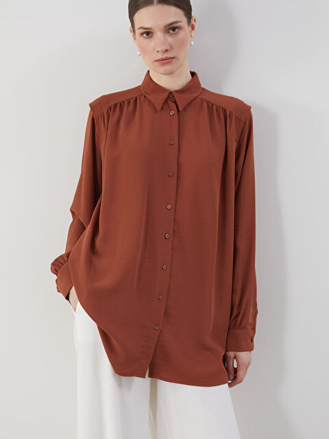 LCW Modest Oversize Kadın Gömlek Tunik - S5FG74Z8-RKB