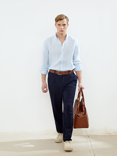 LCWAIKIKI Classic Standart Kalıp Keten Karışımlı Erkek Chino Pantolon - S5FG91Z8-RFH