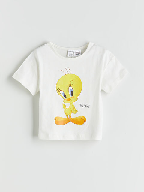 LCW baby Tweety Baskılı Kız Bebek Tişört - S5FG96Z1-FDU