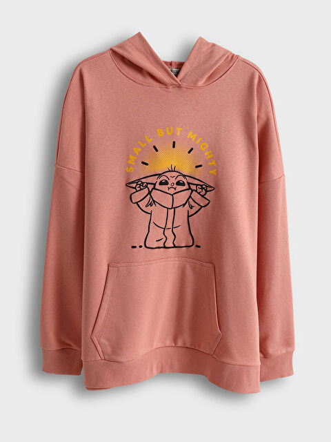 LCWAIKIKI Classic هودی قەبارەی ناوەند چاپکراوی ئۆڤەرسایز بۆ ژنان The Mandalorian - S5FH08Z8-GD6