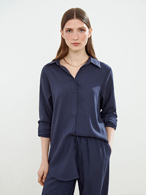 LCW Modest Keten Karışımlı Kadın Gömlek Tunik - S5FH38Z8-CRP