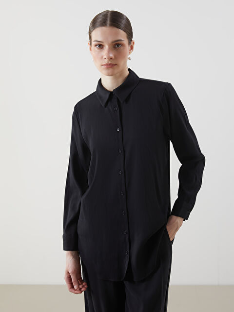 LCW Modest Keten Karışımlı Kadın Gömlek Tunik - S5FH38Z8-CVL