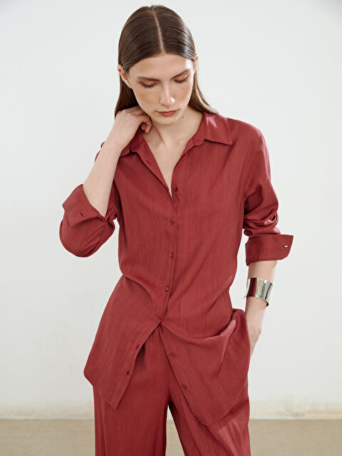 LCW Modest Keten Karışımlı Kadın Gömlek Tunik - S5FH38Z8-JGY