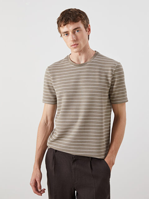 SOUTHBLUE Bisiklet Yaka Kısa Kollu Çizgili Erkek Tişört - S5FH93Z8-HAC