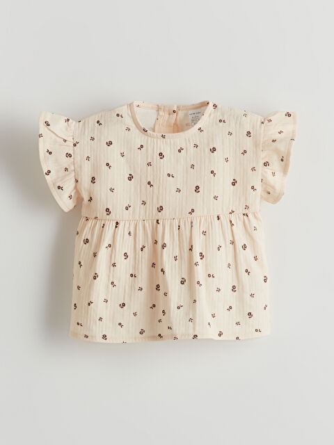 LC WAIKIKI Bisiklet Yaka Çiçekli Kız Bebek Bluz - S5FI08Z1-LQB