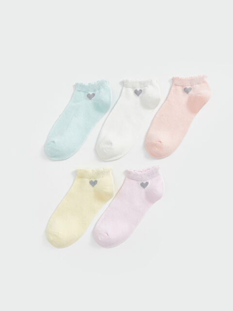 LCW Kids Desenli Kız Çocuk Patik Çorap 5'li - S5FI36Z4-FRZ